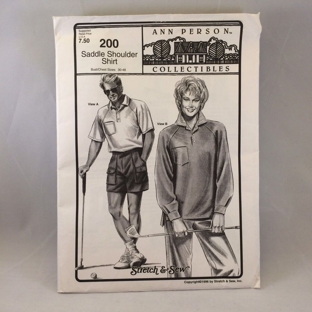 Uncut Ann Person Pattern 200 Saddle Shoulder Shirt Sewing Stretch and Sew